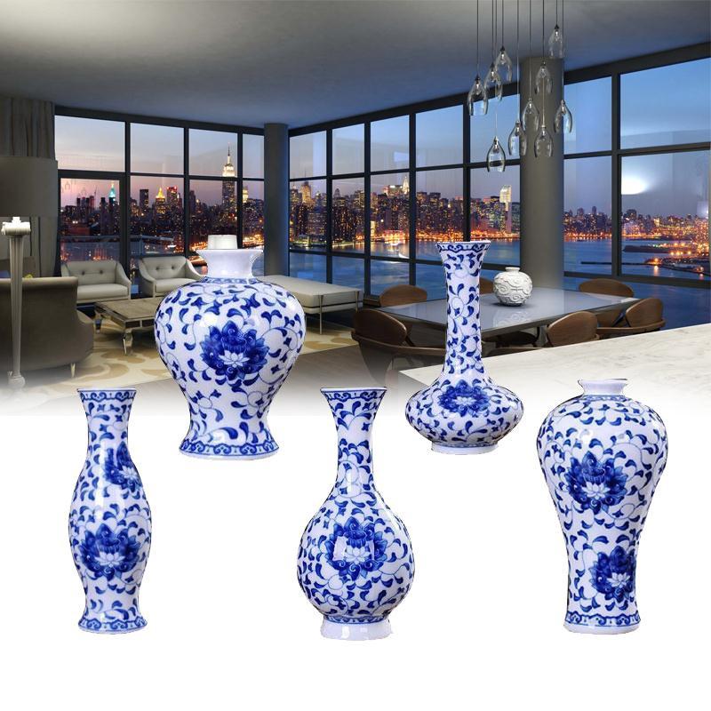 Ceramic Vase Antique Traditional Blue&White Porcelain Pattern Home Decoration