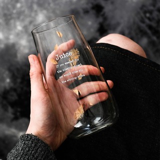 SWEEJAR Heat-Resistant Glass Cup with Gold Letters Suitable For Gifts