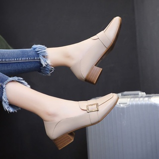 [New product] Spring and autumn thick-soled single shoes women all-match casual small leather shoes