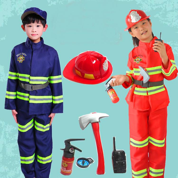 Firefighter Costume Children Performance Clothing Cosplay