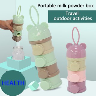 3/4 Layer Bottle Lovely Side Open Baby Travel Portable Milk Container Feeding Powder Moisture proof Grid Candy Boxes