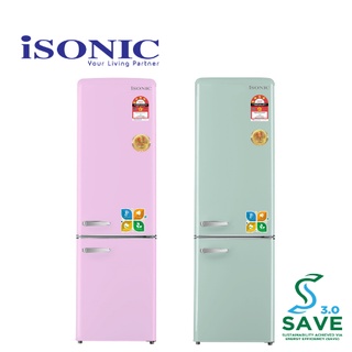 iSONIC DOUBLE DOOR VINTAGE REFRIGERATOR IDR-BCD261LH (CREAMY WHITE / LIGHT GREEN / RED / PINK)