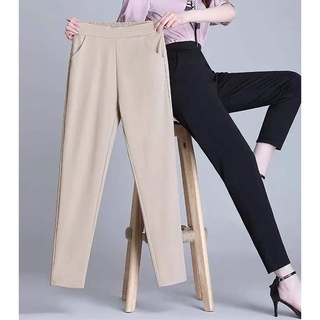 Women's Pants Spring Stretch Slim Straight Casual Trousers High Waist Pants