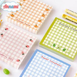 Annami 100Sheets Memo Pad Fruit Grid Lovely Memo Paper Decor Journal Leave Message