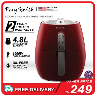 [FLAGSHIP STORE] PerySmith 4.8L Air Fryer PS1520 [XL Size] Ecohealth Series