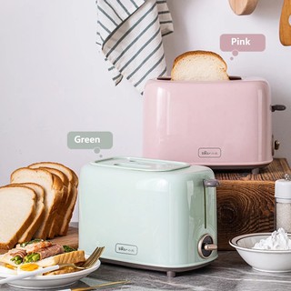 【Spot】Bear 600W Small Bread Pink Toaster Automatic fast heating machine Breakfast Sandwich baking 220V Household appliance