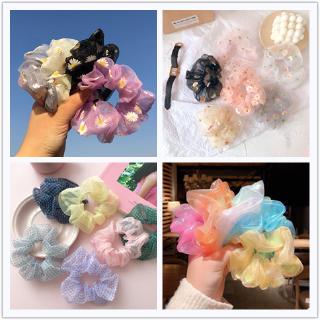 Fashion Mesh Daisy Hair Tie Women Flower Elastic Hair Bands Korean Headwear Girls Hair Accessories-olo