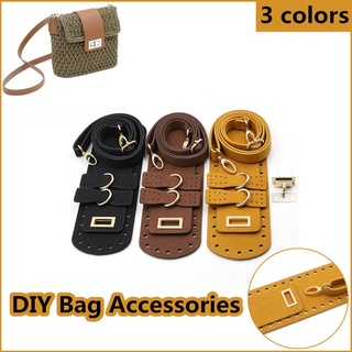 【Ready Stock】5pcs/set With Hardware DIY Shoulder Bag Leather Bag Knitting Bag Handmade Bottom Strap Cover Bag Accessories Set