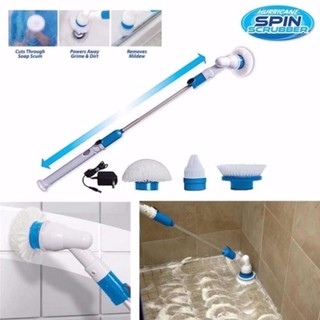 (MALAYSIAN 2 pin PLUG) Turbo Scrub Spinner Brush Hurricane Spin Scrubber Cordless Cleaner Rechargeable 60 Cordless Kit