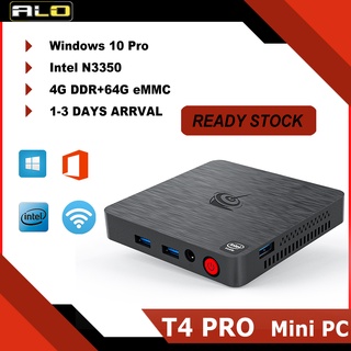 🔥Pre-activated Win10 Pro🔥 ALO T4PRO Mini PC Office 4G+64G eMMC Intel N3350 Portable Computer WIFI Bluetooth