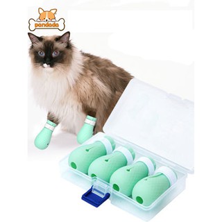 4Pcs/lot Pet Medical Shoes Anti-Scratch Cat Shoes Boots Adjustable Cat Paw Protector For Home Bathing