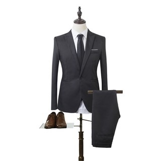 2021 New Men's Long Sleeve Blazer Suit + Trousers