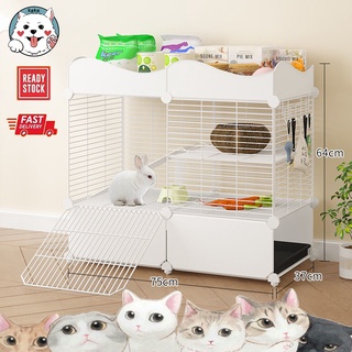 (READY STOCK) Rabbit Cage Hamster Cage Sugar Glider Cage 75*37*64cm / Sangkar Arnab With Top Storage