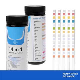 Aquarium Test Kit 14-in-1 50 strips Chlorine, pH, Alkalinity, Hardness (Kh), Copper, Lead, Nitrate, Nitrite 鱼缸测试套件