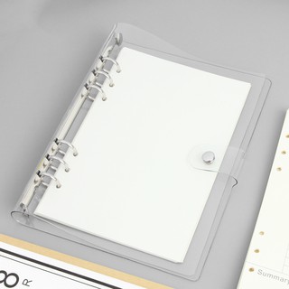 A5 A6 Transparent Loose Leaf Binder 6 Holes Spiral Loose Leaf Inner Core Soft Cover Note Book Cash Planner Office Supplies