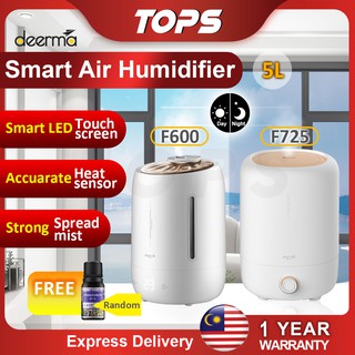 【LATEST】 Deerma Humidifier F600 / F725 Smart Touch Air Humidifier 5L Ultrasonic Humidifier Deerma Aroma Essential Oil
