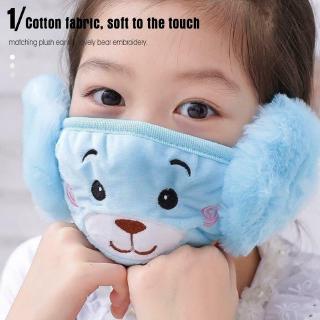 {CEP} Warm Plush Mask Earmuffs Ear Protection Two-in-one Children Bear Cartoon Mask