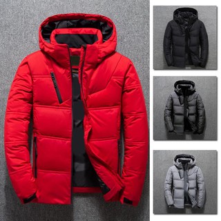 Winter Men's Fashion Warm Duck Down Jacket Outdoor Sports Thick Hooded Coat