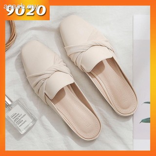 Women's Casual Slippers Square Toe Non-slip Half Fashionable Slip On Flat Shoes