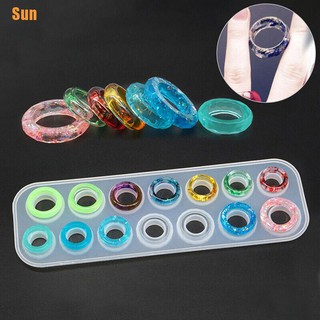✪Sun✪14 Hole Ring Silicone Mold Jewelry Pendant Making Epoxy Resin Mould Tool DIY