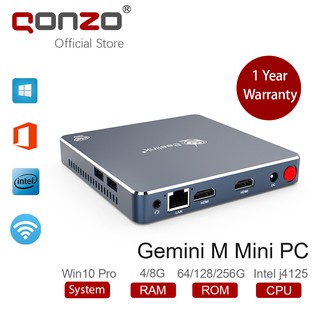 Qonzo Intel Celeron Gemini-M Lake J4125 Mini PC HDMI 4K Supprot Windows Linux ROM 4/8GB ROM 64/128/256GB 1000M LAN WIFI (1)