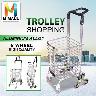 8 Wheel High Quality Multi Functions Stainless Steel Foldable Climb Stairs Pulling Shopping Storage Bag Grocery Trolley