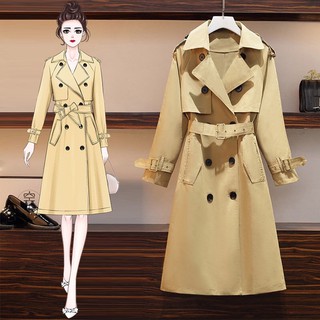 2020 Spring Autumn Long Trench Coat Women Casual Thin Windbreaker Female Overcoat Long Coat Female Slim Outwear Coats Plus size
