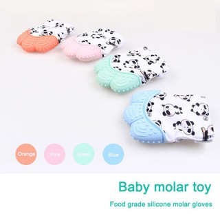 Silicone Teething Mitten Baby Molar Gloves Animal Panda Newborn Chewable Gloves