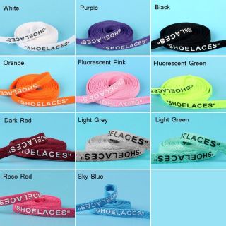 1Pairs/loShoelaces Noble Round Tube Packaging Print SHOELACES Letters Sneakers White Shoes Lace Flat Shoelace