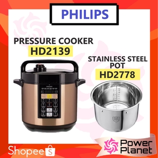 [OPTION - EXTRA POT] Philips HD2139 Pressure Cooker Electric 6.0L (Brown) & HD2778 Stainless steel pot