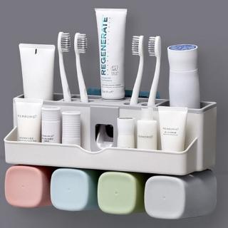 Toothbrush Holder Bathroom Rack Free Punching Wall type Bathroom Wash Set Automatic Squeeze Toothpaste