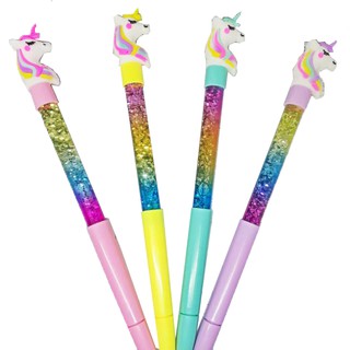 Cute Unicorn Quicksand Gel Pen Colorful Student 0.5mm Gel Pen