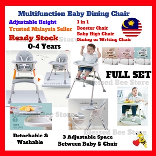 Multi-functional Premium Baby Children Toddler Safety Dining Feeding Adjustable High Chair with Double Plate Removable