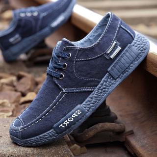 🔥Ready Stock🔥Summer men's shoes canvas shoes men's cloth shoes Korean casual shoes non-slip shoes men's running shoes (1)