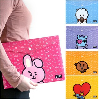 Low Price Ready Stock KPOP BT21 Official Same File Pocket TATA COOKY KOYA CHIMMY SHOOKY A4 Storage Bag Student Supplies