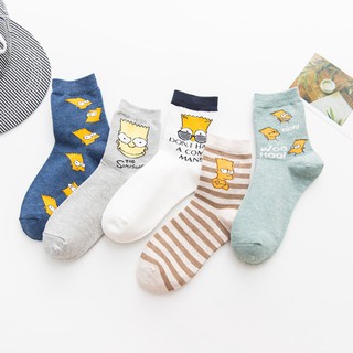 Ready Stock♥1Pair Simpsons Summer Socks Cotton Socks Men Women Socks Short Socks