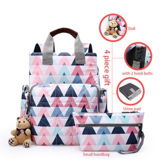 Diaper Bag Pure Color Mummy Baby Care Nappy Bag Waterproof Business Backpack