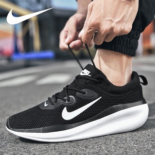 2021 New Nike Running Mesh Couple Models Breathable Lightweight All-match Sports Casual Shoes Non-slip Cushioning Increased Large Size Summer Fresh White Green Outdoor 36-45