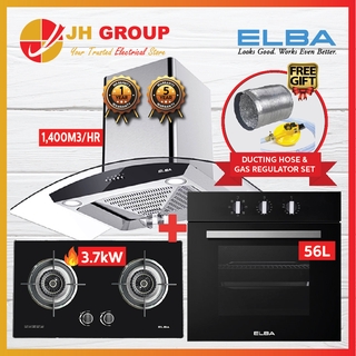 Elba Infinito Eh-J9088(Ss)/Elba Glass Hob Egh-F8582Gx(Bk) /Elba Volto Build-In Electric Oven Ebo-K5670(Bk)