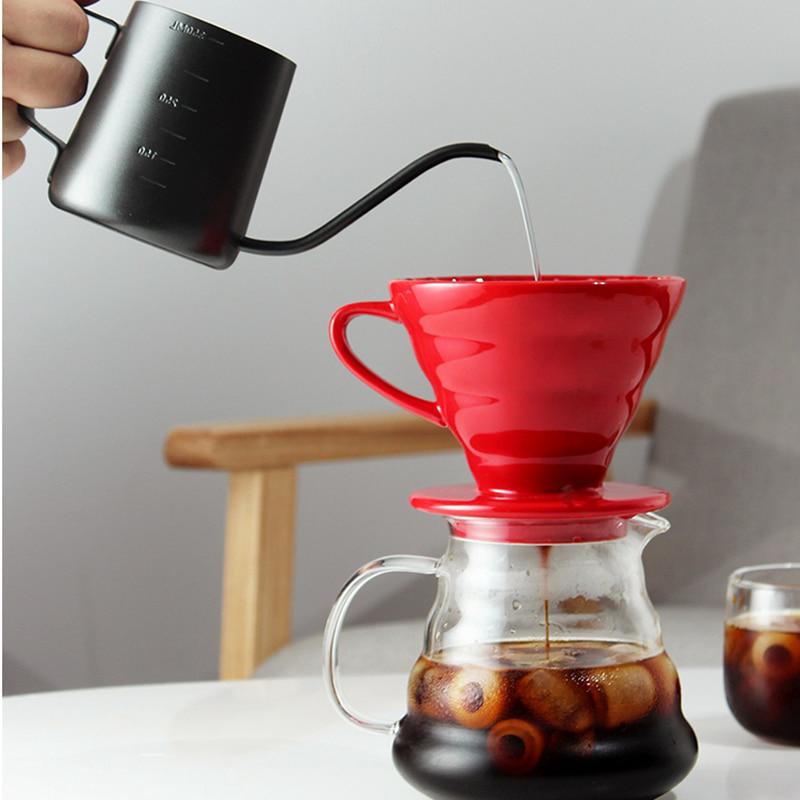 Ceramic Coffee Dripper V60 Coffee Drip Filter Cup Pour Over Coffee Maker