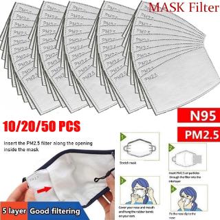 10/20/50Pcs Mask Filter PM2.5 Filter 5 Layer Protective Filter Activated Carbon Filter Dustproof Filter Pads