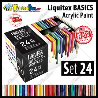 Liquitex BASICS Acrylic Colour Paint Set 24 Colors Tubes Best Acrylic Colourful Painting Art for Beginners on Canvas