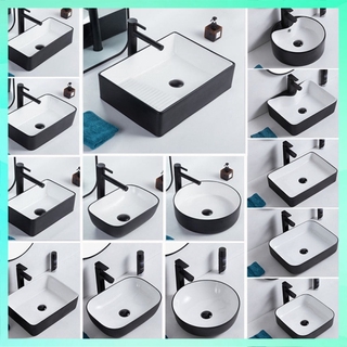 Simple Table Basin Oval Square Ceramic Sink Art Basin Basin Washbasin Inter-Platform Basin Balcony Wash Basin jLvL