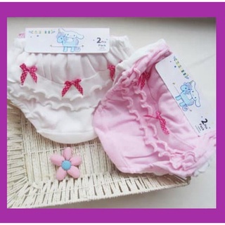 Pink White Baby Girl Panties 2pc Set Cotton Soft Comfortable Kids Girl Panties Infant Underwear Seluar Dalam Baby Lembut (1)
