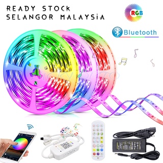RGB Color LED Strip Light IR Remote or APP Control 5M 10M 15M Bluetooth LED Tape Light for Holiday or Home Lighting