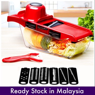 【Ready Stock】10In1 Mandoline Slicer Vegetable Grater Cutter With Stainless Steel Blade