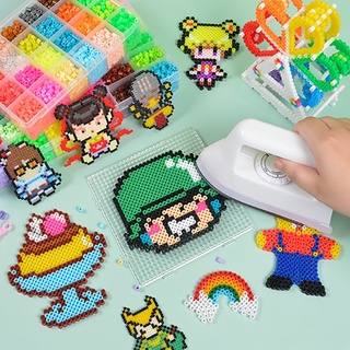 DIY Perler Beads Fuse Beads Kit Toy 5.5mm Big Beads 1800/7000 PCS 3D Craft with Accessoires for Kids Adults Chirdren Educational Toy