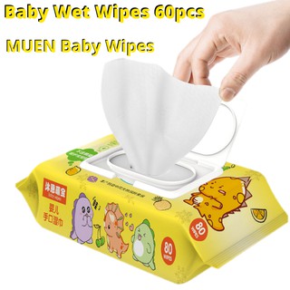 MUEN Baby Wet Wipes for Hygiene Buttock Hand and Mouth 60 wipes