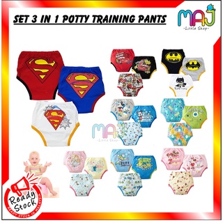 Set Potty Training Pants 3 in 1 || Seluar Potty Training Waterproof