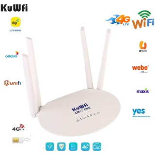Modified 4G LTE WiFi Router Unlimited 4G Modem CPE Wireless Router 300Mbps with 4pcs Antennas WiFi hotspot Cat4 150Mbps Supports umobile/celom/maxis/digi/yes